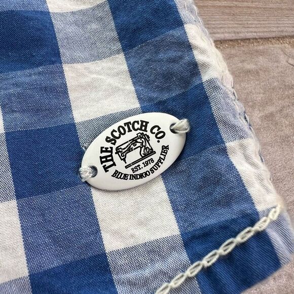 The Scotch Co Mens Blue White Checkered Button Down Shirt Size Large - Picture 4 of 14